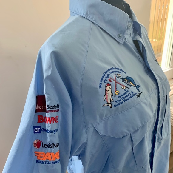 Columbia Other - Columbia embroidery fishing shirt blue,  size L